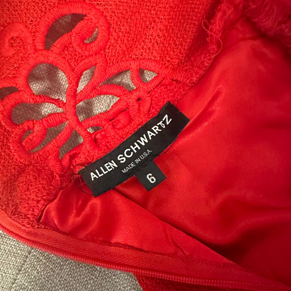 ABS Allen Schwartz Eden Bustier dress red lace size 6 M Anthropologie - Picture 2 of 5